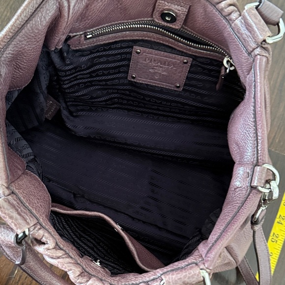 Prada Women's Purple Leather Shoulder Bag - Picture 7 of 13